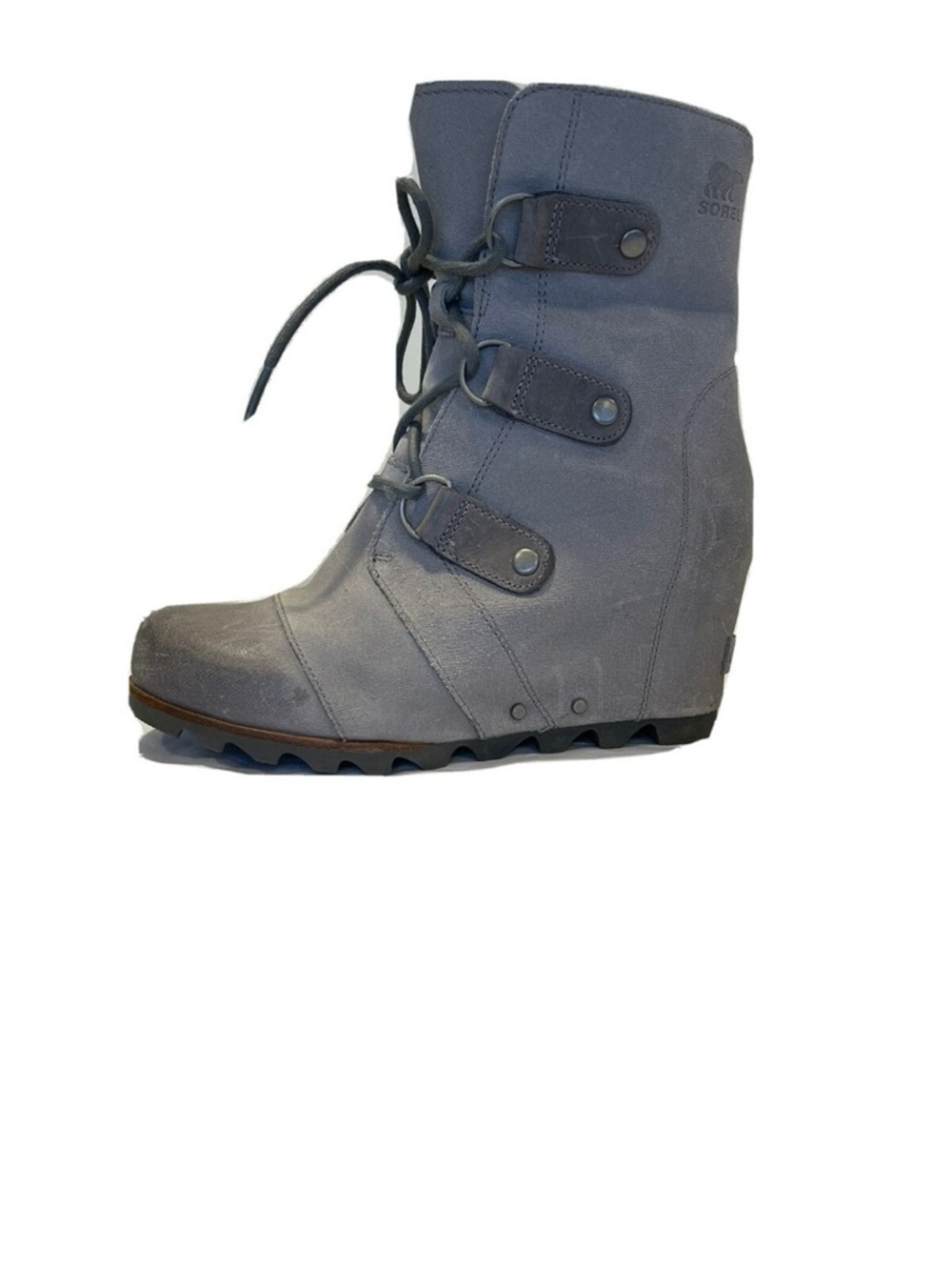 Sorel Women's Grey Lace-Up Wedge Boot